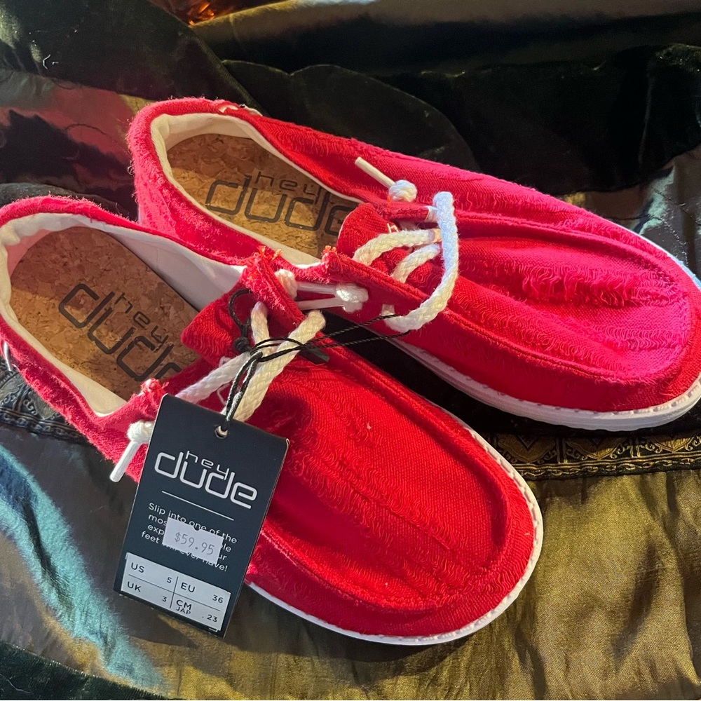 Hey Dude Red shoes.  Brand New